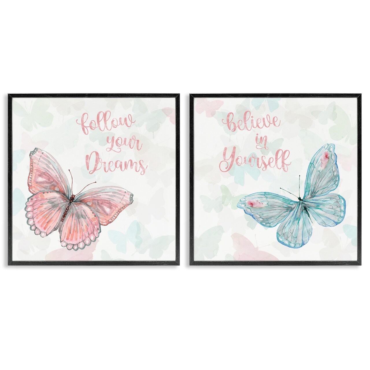 Stupell Industries Believe In Dreams Butterflies Framed Giclee Art
